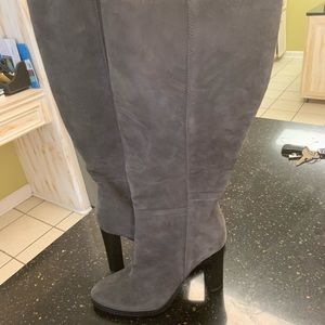 Women’s Jimmy Choo knee high grey leather boots